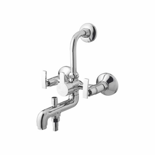 Wall Mixer Three in One with L-Bend for Overhead Shower Chrome